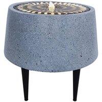 Ivyline Solis Water Feature on Black Legs with Light Display - L46xW46xH47 cm in Grey