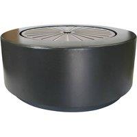 Ivyline Solis Large Water Feature with Light Display - Metal - L70xW70xH30 cm in Charcoal