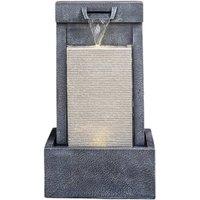 Ivyline Outdoor Contemporary Cube Water feature - L47 x W37 x H83 cm - Black
