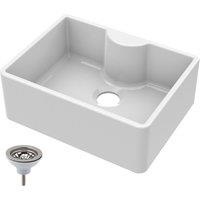 Balterley 1 Bowl Fireclay Butler Kitchen Sink Tap Ledge Waste 595x450x220mm in White