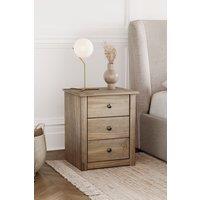 Home Discount Vida Designs Panama 3 Drawer Bedside Chest of Drawers Bedroom Furniture in Brown