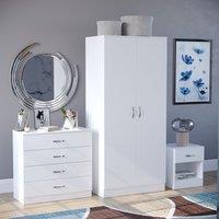 Home Discount Vida Designs Riano Trio Bedroom Set 3 Piece Storage Furniture in White