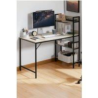 Home Discount Vida Designs Brooklyn Large Computer Desk with 3 Shelves Office Study Gaming Table in Grey