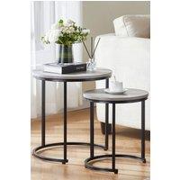 Home Discount Vida Designs Brooklyn Nest of 2 Round Tables Living Room Furniture in Grey