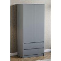 Home Discount Vida Designs Denver 2 Door Wardrobe With Drawers MDF in Grey