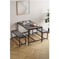 Home Discount Vida Designs Roslyn 4 Seater Dining Table With Bench Set in Dark Grey