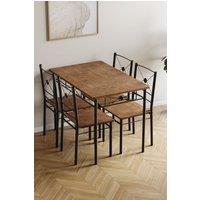 Home Discount Vida Designs Roslyn 4 Seater Dining Set Kitchen Dining Set in Brown