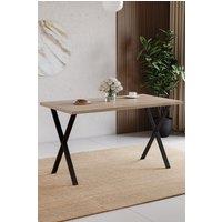 Home Discount Vida Designs 4 Seater Dining Table X Shape Legs Dining Kitchen Furniture in Light Oak