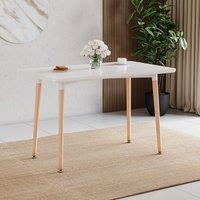 Home Discount Vida Designs Batley 4 Seater Square Dining Table MDF Solid Beech Wood Dining Kitchen Furniture in White