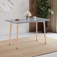 Home Discount Vida Designs Batley 4 Seater Square Dining Table MDF Solid Beech Wood Dining Kitchen Furniture in Grey
