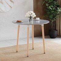 Home Discount Vida Designs Batley 4 Seater Round Dining Table MDF Solid Beech Wood Dining Kitchen Furniture in Grey