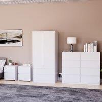 Home Discount Vida Designs Denver 4Pc Bedroom Set(2 Bedside, 8 Drawer Chest, Wardrobe) in White
