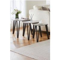 Home Discount Vida Designs Brooklyn Nest of 3 Tables Living Room Coffee Side Table in Grey