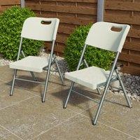 Home Discount Home Vida Portable Folding Chairs Indoor & Outdoor - Set of 2 in White