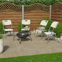 Home Discount Home Vida Portable Folding Chairs Indoor & Outdoor - Set of 4 in White
