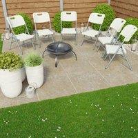 Home Discount Home Vida Portable Folding Chairs Indoor & Outdoor - Set of 6 in White