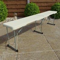Home Discount Home Vida Folding Bench 6ft Indoor Outdoor 440 x 1800 x 280 mm in White