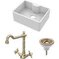 Balterley Single Bowl Butler Sink with Tap Ledge, Waste & Classic Tap in White