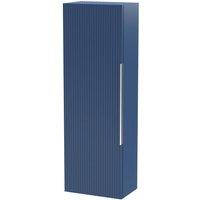 Balterley Fluted 400mm Tall Wall Hung Storage Unit with Single Soft Close Door - Blue