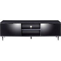 Moderna TV Stand Cabinet with LED Black Gloss 140cm