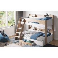 Flair Flick Triple Bunk Bed with Storage in Light Oak | Size: Single