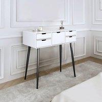 CARME HOME Gabriella Dressing Table-White/Black in White