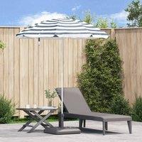 Berkfield Home Beach Parasol with Aluminium Pole Blue & White 240 cm