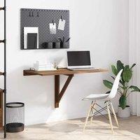 Berkfield Home Folding Wall Table Brown Oak 100x60x56 cm Engineered Wood | Size: 100 x 60 x 56 cm
