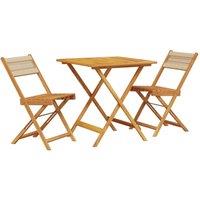 Berkfield Home 3 Piece Bistro Set Beige Polypropylene & Solid Wood