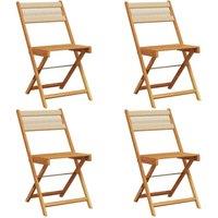 Berkfield Home Folding Garden Chairs 4 pcs Beige Solid Wood Acacia