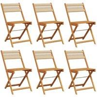Berkfield Home Folding Garden Chairs 6 pcs Beige Solid Wood Acacia