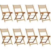 Berkfield Home Folding Garden Chairs 8 pcs Beige Solid Wood Acacia