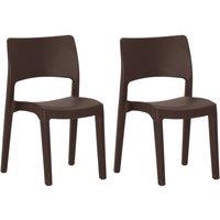 Berkfield Home Garden Chairs 2 pcs Mocha Polypropylene in Brown