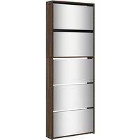 Berkfield Home Shoe Cabinet with Mirror 5-Layer Brown Oak 63x17x169.5 cm