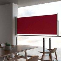 Berkfield Home Patio Retractable Side Awning 100x300 cm Red