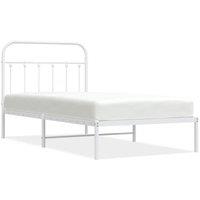 Berkfield Home Metal Bed Frame with Headboard White 100x190 cm