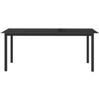 Berkfield Home Garden Table Black 190x90x74 cm Aluminium & Glass | Size: 190 x 90 x 74 cm