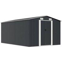 Berkfield Home Garden Shed 257x392x181 cm Metal Anthracite in Charcoal | Size: 257 x 392 x 181 cm