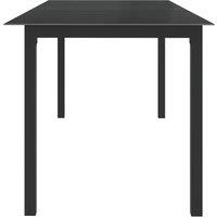 Berkfield Home Garden Table Black 190x90x74 cm Aluminium & Glass | Size: 190 x 90 x 74 cm