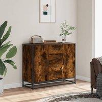 Berkfield Home Sideboard Smoked Oak 92x35x76 cm Engineered Wood in Brown | Size: 92 x 35 x 76 cm