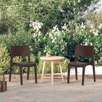 Berkfield Home Garden Chairs 2 pcs Mocha Polypropylene in Brown