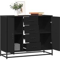 Berkfield Home Sideboard Black 92x35x76 cm Engineered Wood | Size: 92 x 35 x 76 cm