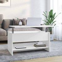 Berkfield Home Coffee Table High Gloss White 80x50x40 cm Engineered Wood | Size: 80 x 50 x 40 cm