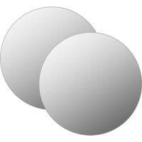 Berkfield Home Wall Mirrors 2 pcs 70 cm Round Glass in Silver