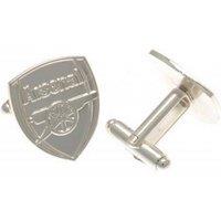 Arsenal FC Men's Crest Silver Plated Boxed Cufflinks