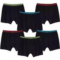 Atlas for Men Men's Plain Stretch Boxer Shorts (Pack of 6) in Black | Size: Large