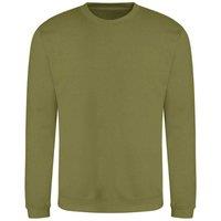 AWDis Men's Crew Neck Sweatshirt in Khaki | Size: 2XL