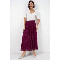 Big Dart Women's High Waist Floral Maxi Skirt in Mauve | Size: XL