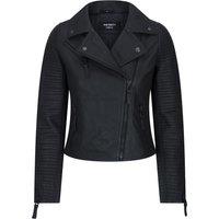 TruClothing Women's Cross Zip Biker Leather Jacket Matt in Black | Size: XS
