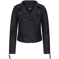TruClothing Women's Cross Zip Motorcycle Brando LeatherJacket in Black | Size: Medium